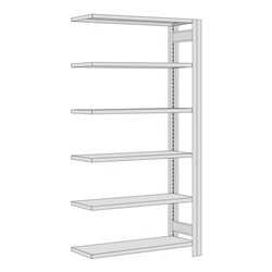 Regalwerk BERT Ordnerregal Anbaufeld HxBxT 2000x875x300mm 6 Fachböden & 5 Ebenen