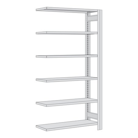 Regalwerk BERT Ordnerregal Anbaufeld HxBxT 2000x1285x600mm 6 Fachböden & 5 Ebenen