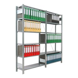 Regalwerk BERT Ordnerregal Anbaufeld HxBxT 2325x875x600mm 7 Fachböden & 6 Ebenen