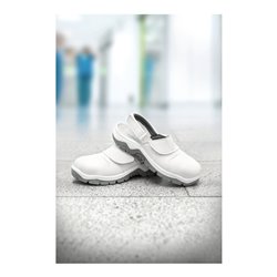 Abeba Berufsschuh Clog weiß/grau 2120, SB