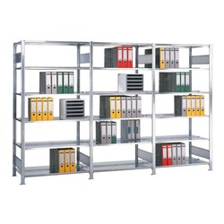 Schulte Anbauregal Büro-Schraubregal MULTIplus150 1800 x 1300 x 600 mm 5 Fachböden RAL 7035 lichtgrau ohne Mittelanschag