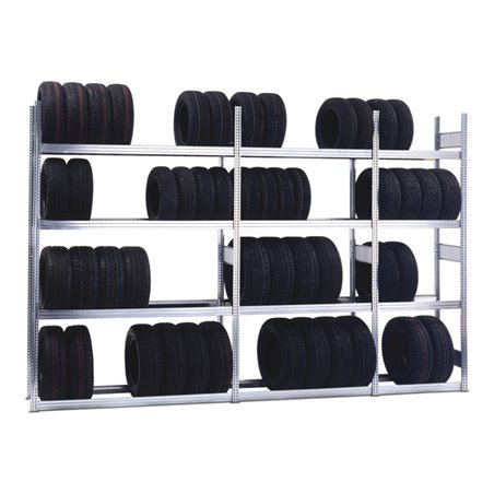Regalwerk BERT-Reifenregal Grundfeld Stecksystem verzinkt HxBxT 2500x1695x500 mm
