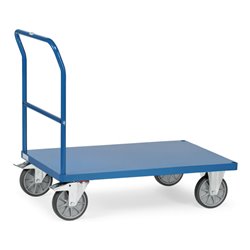 fetra Schiebebügelwagen 2502B mit Blechplattform - Tragkraft 600kg TPE-Reifen