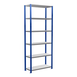 Schulte Grundregal Steckregal MULTIplus330 2500 x 1000 x 400 mm 6 Fachböden Kreuzstrebe RAL 5010 enzianblau/verzinkt