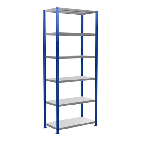 Schulte Grundregal Steckregal MULTIplus330 2500 x 1000 x 500 mm 6 Fachböden Kreuzstrebe RAL 5010 enzianblau/verzinkt