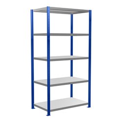 Schulte Grundregal Steckregal MULTIplus330 2000 x 1000 x 600 mm 5 Fachböden Kreuzstrebe RAL 5010 enzianblau/verzinkt