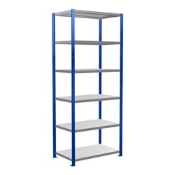 Schulte Grundregal Steckregal MULTIplus330 2500 x 1000 x 600 mm 6 Fachböden Kreuzstrebe RAL 5010 enzianblau/verzinkt