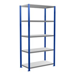 Schulte Grundregal Steckregal MULTIplus330 2000 x 1000 x 500 mm 5 Fachböden Kreuzstrebe RAL 5010 enzianblau/verzinkt