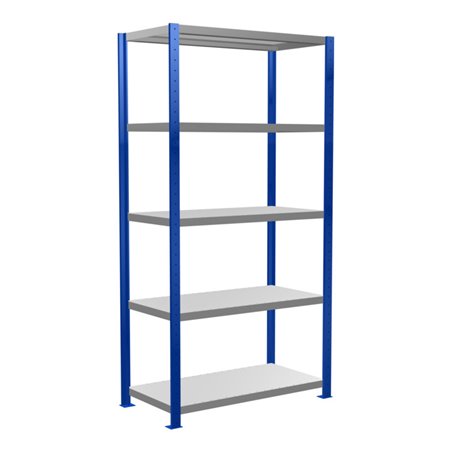 Schulte Grundregal Steckregal MULTIplus330 2000 x 1000 x 500 mm 5 Fachböden Kreuzstrebe RAL 5010 enzianblau/verzinkt