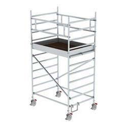 MUNK Alu-Rollgerüst mit Fahrbalken und Doppel-Plattform Plattform-Höhe 2,45 m Länge 1,80 m