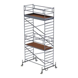 MUNK Alu-Rollgerüst mit Fahrbalken und Doppel-Plattform Plattform-Höhe 5,45 m Länge 3,00 m