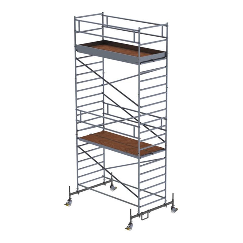 MUNK Alu-Rollgerüst mit Fahrbalken und Doppel-Plattform Plattform-Höhe 5,45 m Länge 3,00 m