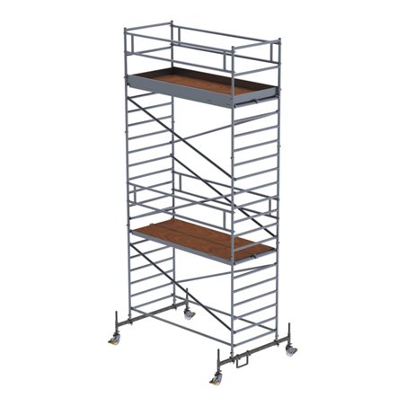 MUNK Alu-Rollgerüst mit Fahrbalken und Doppel-Plattform Plattform-Höhe 5,45 m Länge 3,00 m