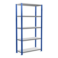 Schulte Grundregal Steckregal MULTIplus330 2000 x 1000 x 400 mm 5 Fachböden Kreuzstrebe RAL 5010 enzianblau/verzinkt