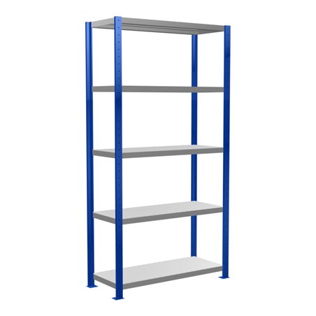 Schulte Grundregal Steckregal MULTIplus330 2000 x 1000 x 400 mm 5 Fachböden Kreuzstrebe RAL 5010 enzianblau/verzinkt