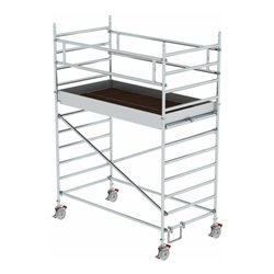 MUNK Alu-Rollgerüst mit Fahrbalken und Doppel-Plattform Plattform-Höhe 2,45 m Länge 2,45 m