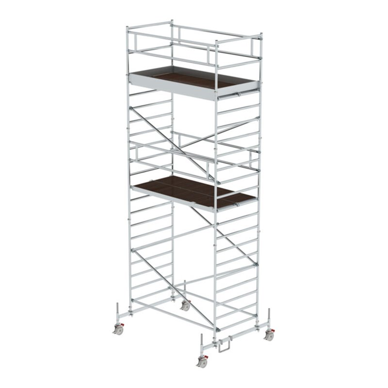MUNK Alu-Rollgerüst mit Fahrbalken und Doppel-Plattform Plattform-Höhe 5,45 m Länge 2,45 m