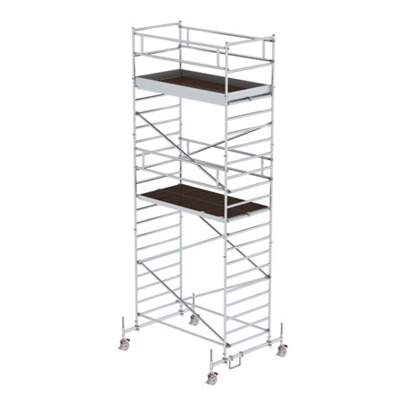 MUNK Alu-Rollgerüst mit Fahrbalken und Doppel-Plattform Plattform-Höhe 5,45 m Länge 2,45 m
