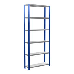 Schulte Grundregal Steckregal MULTIplus330 2500 x 1000 x 300 mm 6 Fachböden Kreuzstrebe RAL 5010 enzianblau/verzinkt