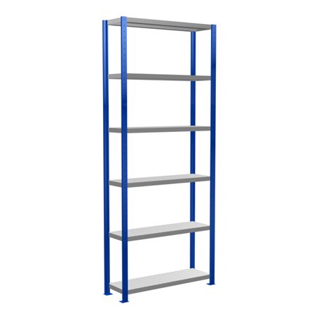 Schulte Grundregal Steckregal MULTIplus330 2500 x 1000 x 300 mm 6 Fachböden Kreuzstrebe RAL 5010 enzianblau/verzinkt