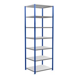 Schulte Grundregal Steckregal MULTIplus330 3000 x 1000 x 800 mm 7 Fachböden Kreuzstrebe RAL 5010 enzianblau/verzinkt