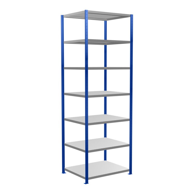 Schulte Grundregal Steckregal MULTIplus330 3000 x 1000 x 800 mm 7 Fachböden Kreuzstrebe RAL 5010 enzianblau/verzinkt