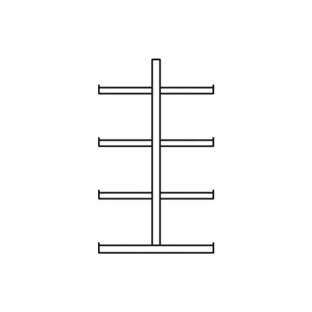 Meta Kragarmregal Anbau IPE120 doppelseitig 2500 x 1000 x 1000 mm Enzianblau + 8 Armen je Ständer