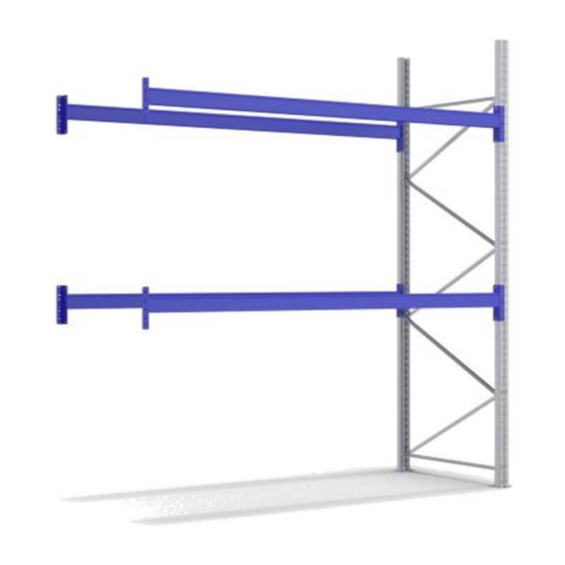 Bito Palettenregal-Set P1 Anbaufeld mit 2 Ebenen H3000xT1100xL2790 mm 600 kg, unmontiert enzianblau