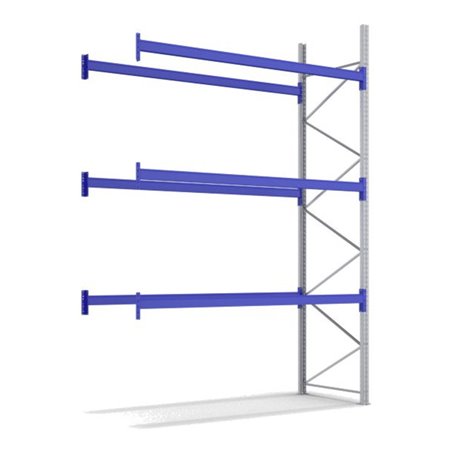 Bito Palettenregal-Set P1 Anbaufeld mit 3 Ebenen H4000xT1100xL2790 mm 600 kg, unmontiert enzianblau