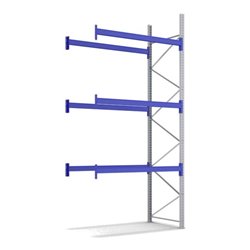 Bito Palettenregal-Set P1 Anbaufeld mit 3 Ebenen H4000xT1100xL1890 mm 600 kg, unmontiert enzianblau