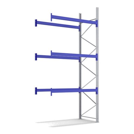 Bito Palettenregal-Set P1 Anbaufeld mit 3 Ebenen H4000xT1100xL1890 mm 600 kg, unmontiert enzianblau