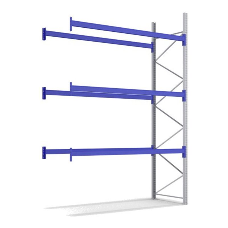 Bito Palettenregal-Set P2 Anbaufeld mit 3 Ebenen H4000xT1100xL2790 mm 800 kg, unmontiert enzianblau