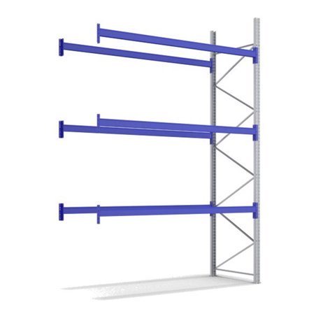 Bito Palettenregal-Set P2 Anbaufeld mit 3 Ebenen H4000xT1100xL2790 mm 800 kg, unmontiert enzianblau