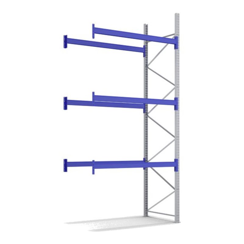 Bito Palettenregal Set P2 mit 3 Ebenen L1890xH4000xT1100 mm, Anbaufeld unmontiert enzianblau