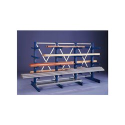 Meta Kragarmregal Grundregal IPE140 einseitig 2500 x 1000 x 400 mm Enzianblau + 4 Kragarmen je Ständer