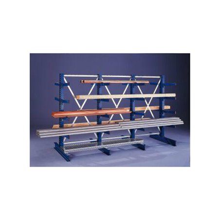 Meta Kragarmregal Grundregal IPE140 einseitig 2500 x 1000 x 400 mm Enzianblau + 4 Kragarmen je Ständer