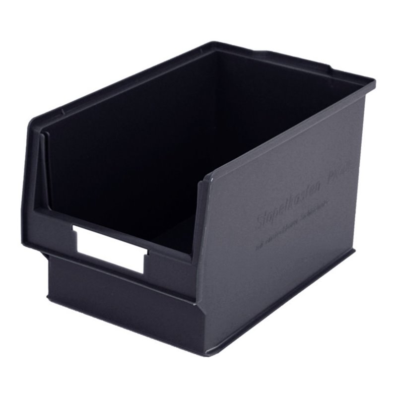 Bito Sichtlagerkasten-Set PK401 inklusive Etikett L350xB210xH200 mm, schwarz