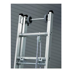MUNK Aluminium-Seilzugleiter 2-teilig nivello®-Traverse 2 x 18 Sprossen