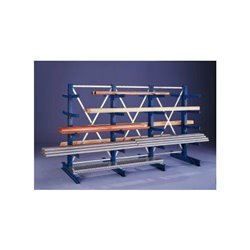 Meta Kragarmregal Anbau IPE140 einseitig 2500 x 1000 x 400 mm Enzianblau + 4 Armen je Ständer