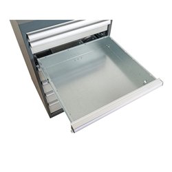 STIER Werkbank BxTxH 2000x600x860 mm mit 2 Schrankgehäusen der Breite 600 mm RAL 7016 / RAL 7035