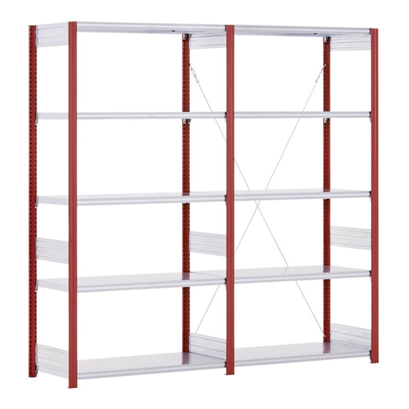 Bito Fachbodenregal Typ:EL mit 5 Fachböden L1058xH2000xT624 mm, Grundfeld 100 kg feuerrot