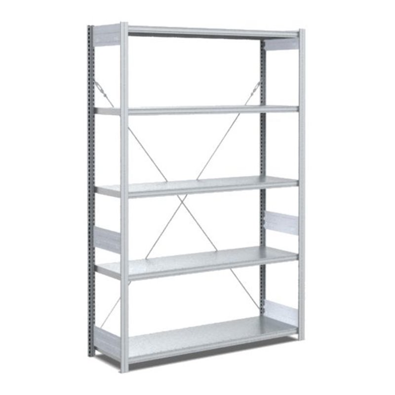 Bito Fachbodenregal Typ:EL mit 5 Fachböden L1058xH2000xT424 mm, Grundfeld 100 kg verzinkt