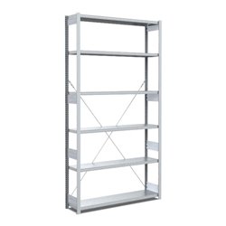 Bito Fachbodenregal Typ:EL mit 6 Fachböden L1058xH2500xT324 mm, Grundfeld 100 kg verzinkt