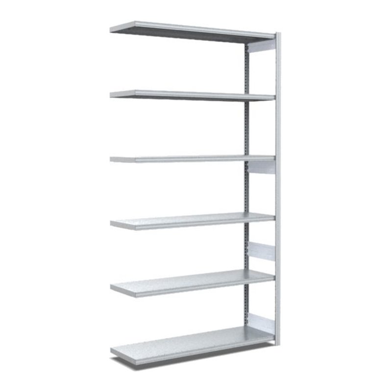 Bito Fachbodenregal Typ:EL mit 6 Fachböden L1008xH2500xT424 mm, Anbaufeld 100 kg verzinkt