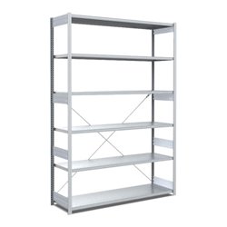 Bito Fachbodenregal Typ:EL mit 6 Fachböden L1358xH2500xT524 mm, Grundfeld 100 kg verzinkt