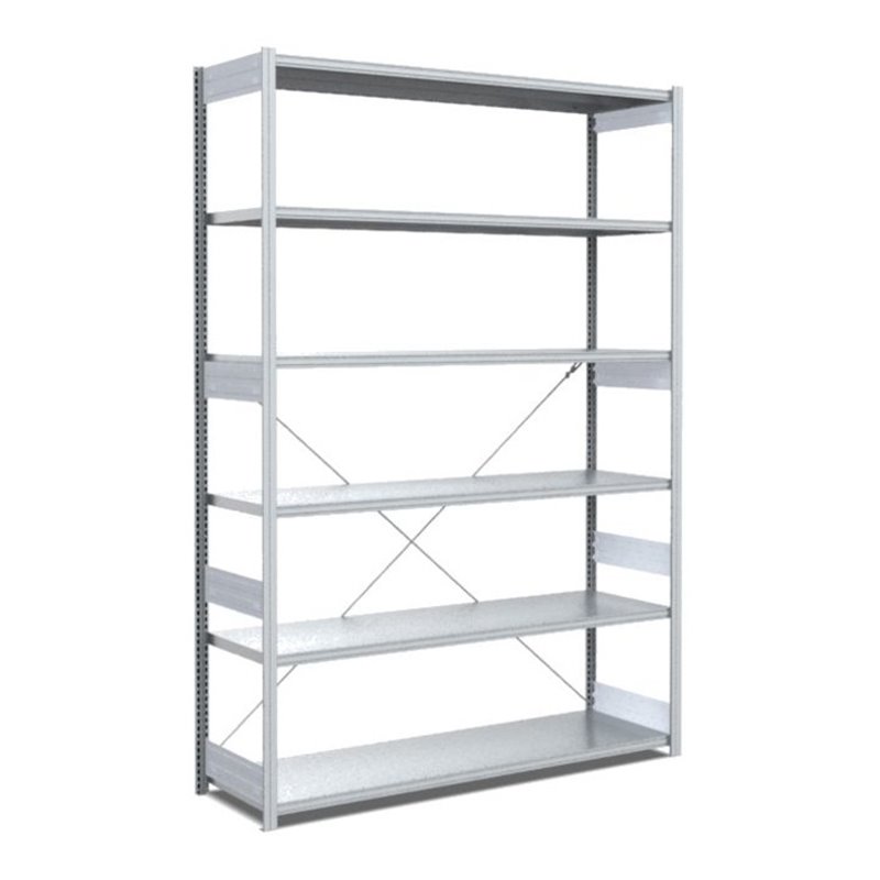 Bito Fachbodenregal Typ:EL mit 6 Fachböden L1358xH2500xT524 mm, Grundfeld 100 kg verzinkt