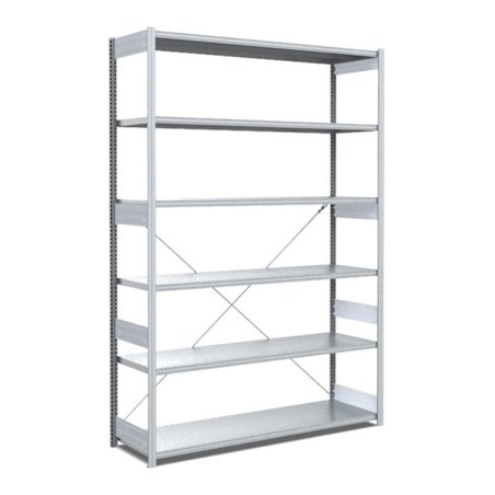 Bito Fachbodenregal Typ:EL mit 6 Fachböden L1358xH2500xT524 mm, Grundfeld 100 kg verzinkt