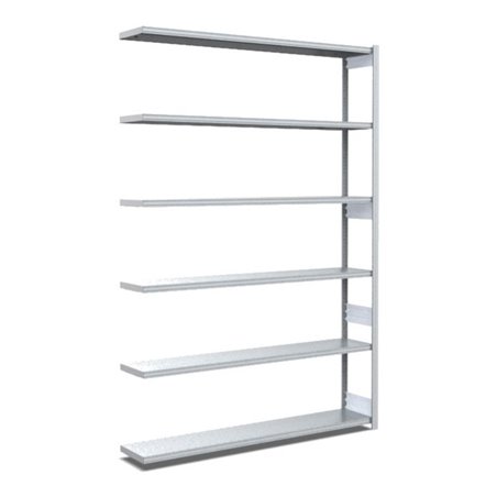 Bito Fachbodenregal Typ:EL mit 6 Fachböden L1308xH2500xT324 mm, Anbaufeld 100 kg verzinkt