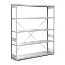 Bito Fachbodenregal Typ:EL mit 5 Fachböden L1358xH2000xT424 mm, Grundfeld 100 kg verzinkt