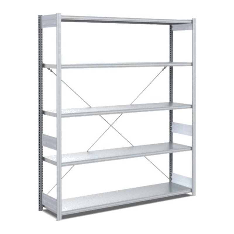 Bito Fachbodenregal Typ:EL mit 5 Fachböden L1358xH2000xT424 mm, Grundfeld 100 kg verzinkt